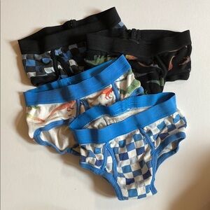 Kids Dinosaur and Checkered Pattern Underwear Set